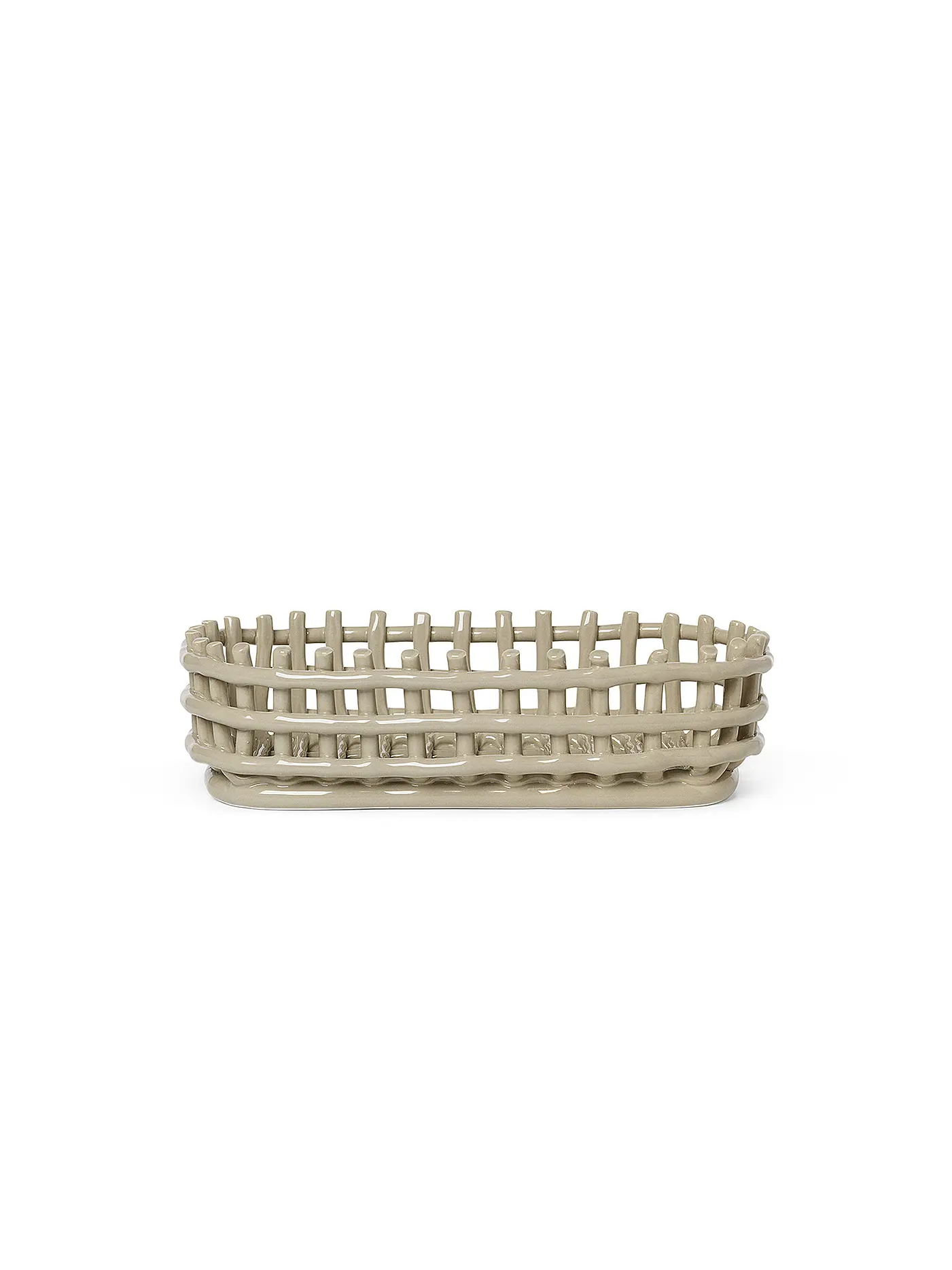 FERM LIVING | Keramik Korb Oval Cashmere | 